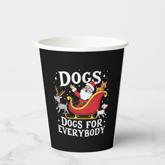 Vasos De Papel Dogs For Everybody Santa Funny Christmas Xmas (2) (Anverso)