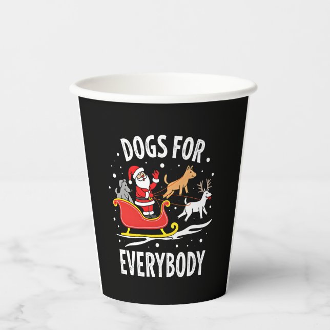 Vasos De Papel Dogs For Everybody Santa Funny Christmas Xmas (3) (Anverso)