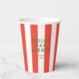 Vasos De Papel Dolce Far Niente Italia Tiras Rojas Cabana