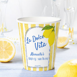 Vasos De Papel Dolce vita limones amarillos ducha de novia italia