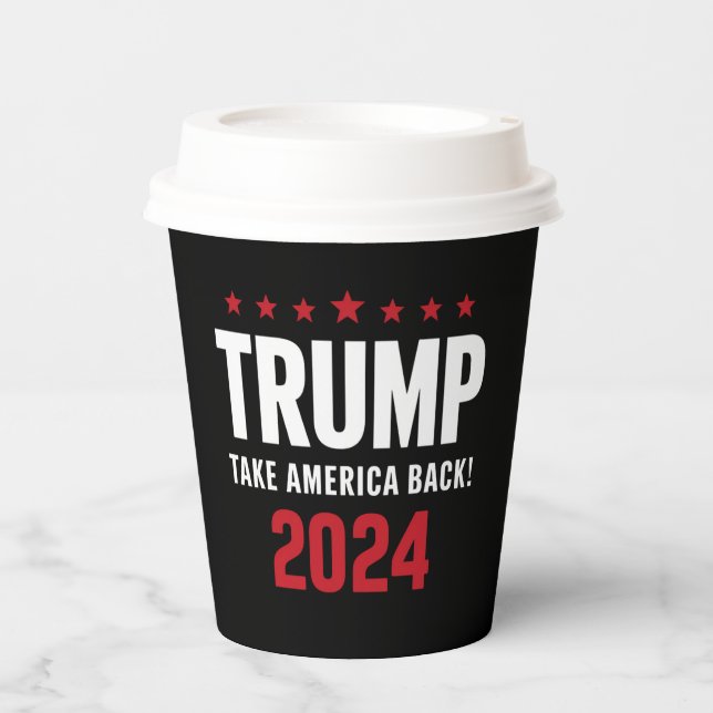 Vasos De Papel Donald Trump 2024 retrotrae a Estados Unidos a las (Anverso)