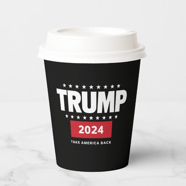 Vasos De Papel Donald Trump 2024 retrotrae a Estados Unidos a las (Anverso)