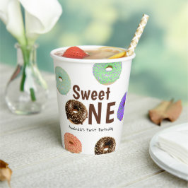 Vasos De Papel Donas Sweet One 1er Cumpleaños