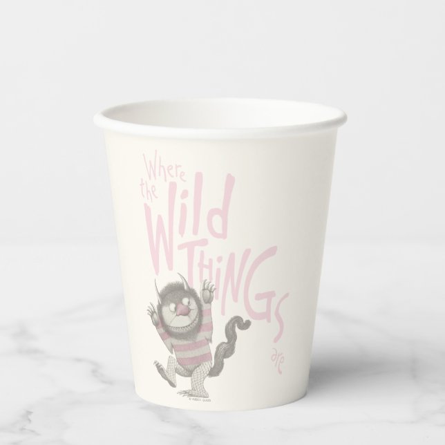 Vasos De Papel Donde se citan cosas salvajes - rosa (Anverso)