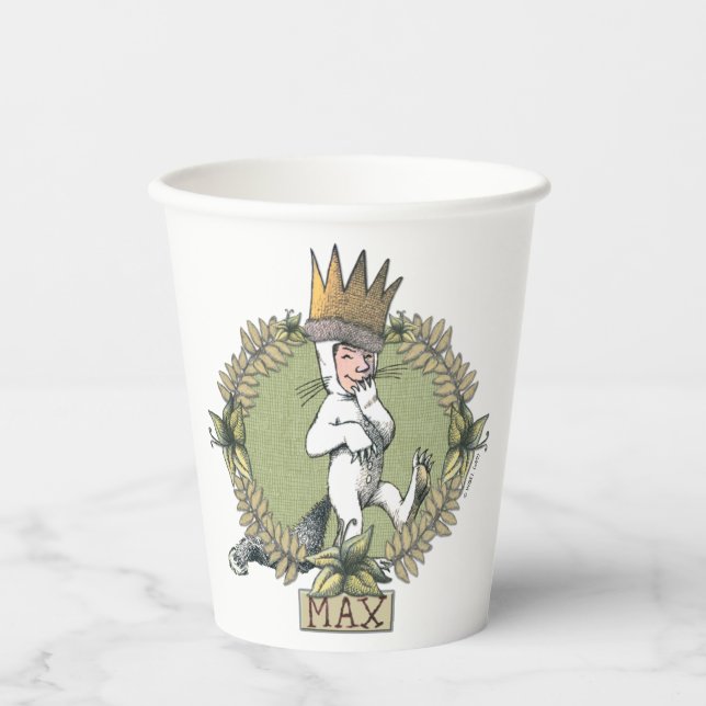 Vasos De Papel Donde viven los monstruos | Insignia de Max (Anverso)