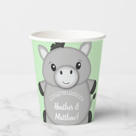 Vasos De Papel Donkey Baby Shower Green