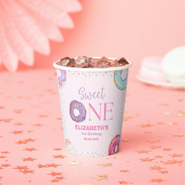 Vasos De Papel Donut Sweet One Birthday Party Donut Birthday
