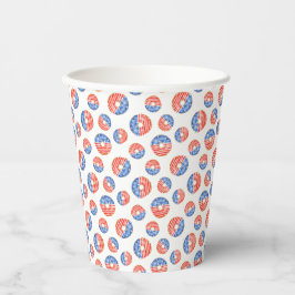 VASOS DE PAPEL DONUTS AZULES ROJOS PATRIÓTICOS