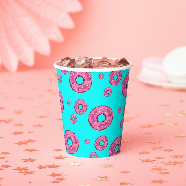 Vasos De Papel Donuts de crema rosa (in situ)