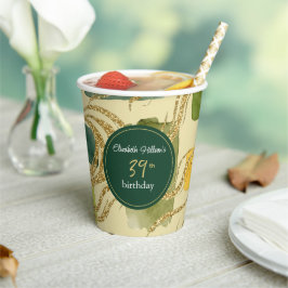 Vasos De Papel Dorado crema Falso oro