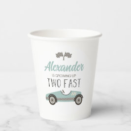 Vasos De Papel Dos Aniversario de la Rápida Carrera Azul