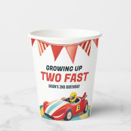 Vasos De Papel Dos autos de carrera rápida segundo cumpleaños