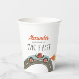 Vasos De Papel Dos AZUL Fast Race Car Birday
