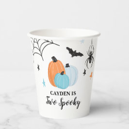 Vasos De Papel Dos calabazas azules espeluznantes de Halloween pa