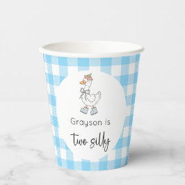 Vasos De Papel Dos cumpleaños azul turbio