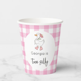 Vasos De Papel Dos cumpleaños rosado y ruidoso