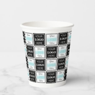 Vasos De Papel Dos eventos Logos Sencillo Blanco Fondo