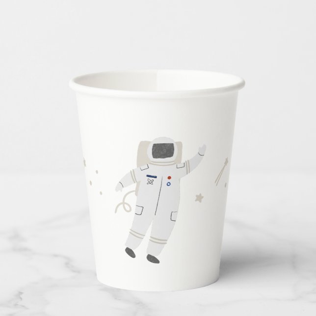 Vasos De Papel Dos Fiestas Espaciales Astronautas De La Luna (Izquierda)