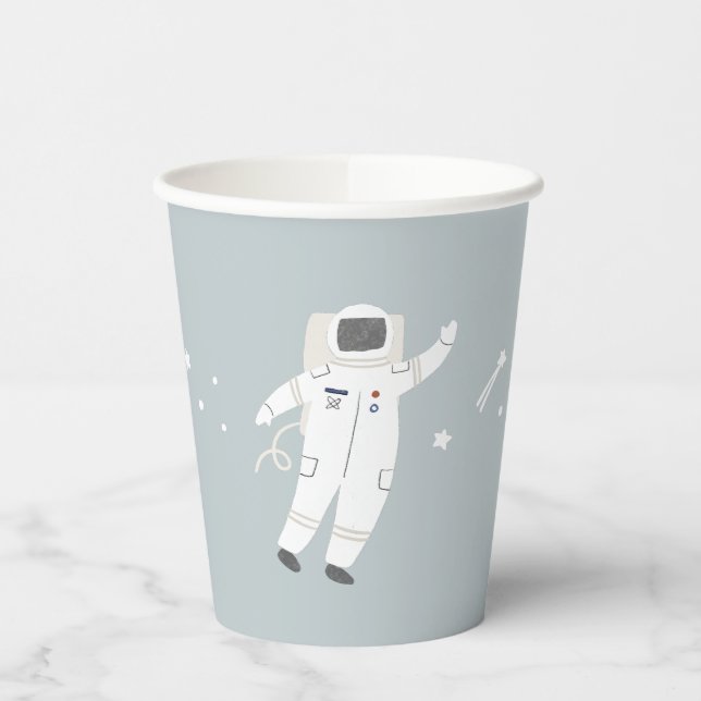 Vasos De Papel Dos Fiestas Espaciales Astronautas De La Luna (Izquierda)