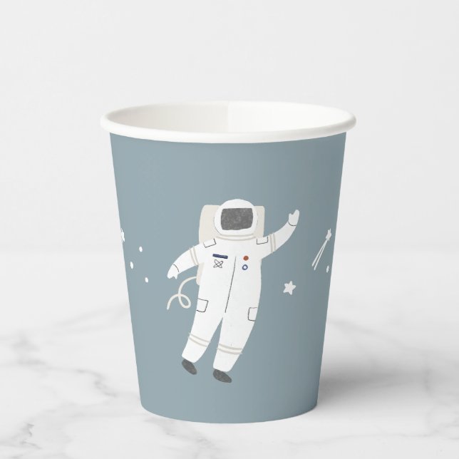 Vasos De Papel Dos Fiestas Espaciales Astronautas De La Luna (Izquierda)