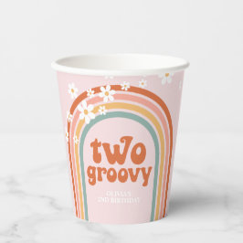 Vasos De Papel Dos groovy margaritas boho florales arcoíris cumpl