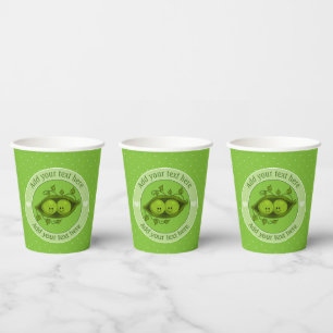 Vasos De Papel Dos Guisantes En Una Vaina Personalizados
