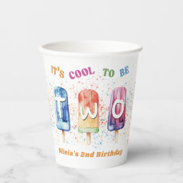 Vasos De Papel Dos helados Guay Popsicle Cream segundo cumpleaños