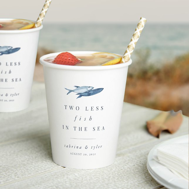 Vasos De Papel Dos menos peces en el mar Boda personalizada (Subido por el creador)