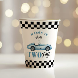 Vasos De Papel Dos niños de carreras de Fast Blue