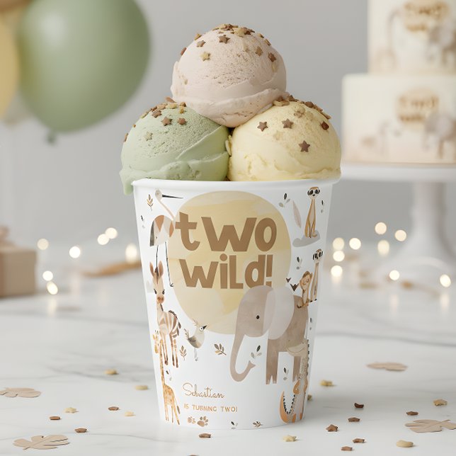 Vasos De Papel Dos niños de safari salvajes cumpleaños (Subido por el creador)