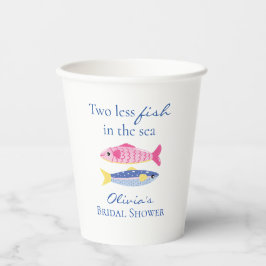Vasos De Papel Dos peces menos en el mar Despedida de soltera cos