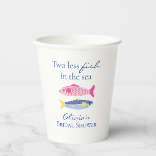 Vasos De Papel Dos peces menos en el mar Despedida de soltera cos