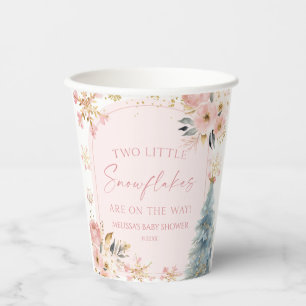 Vasos De Papel Dos pequeños copos de nieve en Baby Shower