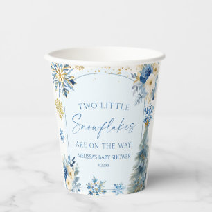 Vasos De Papel Dos pequeños copos de nieve en Baby Shower