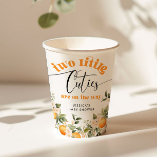 Vasos De Papel Dos pequeños gemelos cortados con ducha de bebé