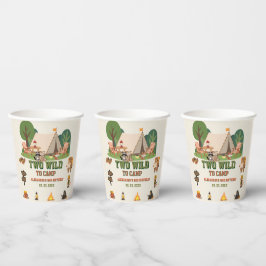 Vasos De Papel Dos salvajes para acampar safari Bosque cumpleaños