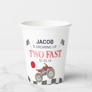 Vasos De Papel Dos temas de ciclismo sucio de cumpleaños rápido