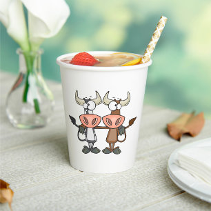 Vasos De Papel Dos vacas de dibujos animados