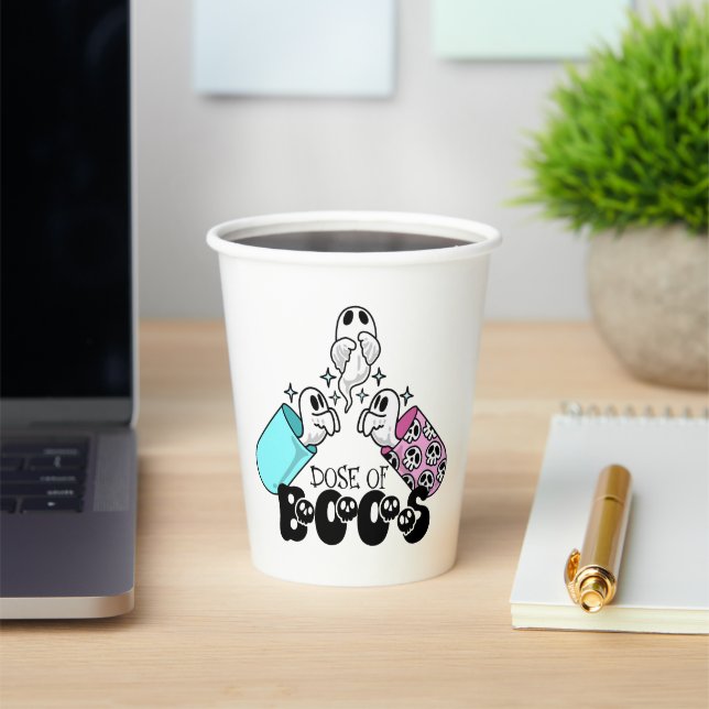 Vasos De Papel Dosis de Boos Medical Ghost Halloween (in situ)