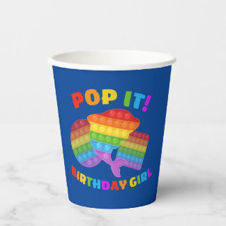 Vasos De Papel Dot Dot Day Pop It Dolphin Para Chica De Cumpleaño
