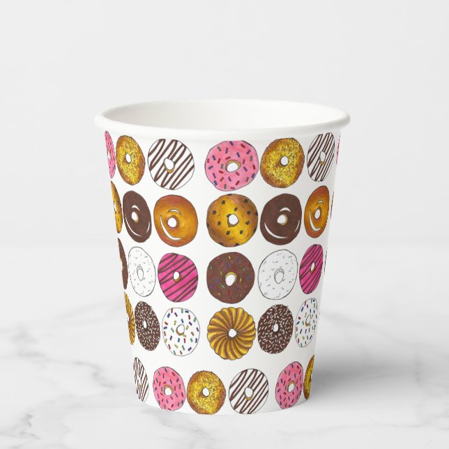 Vasos De Papel Dozen Donuts Doughnut Desayuno comida chatarra (Anverso)