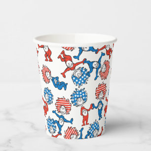 Vasos De Papel Dr. Seuss Cosa Uno Cosa Dos Patrón de bandera de