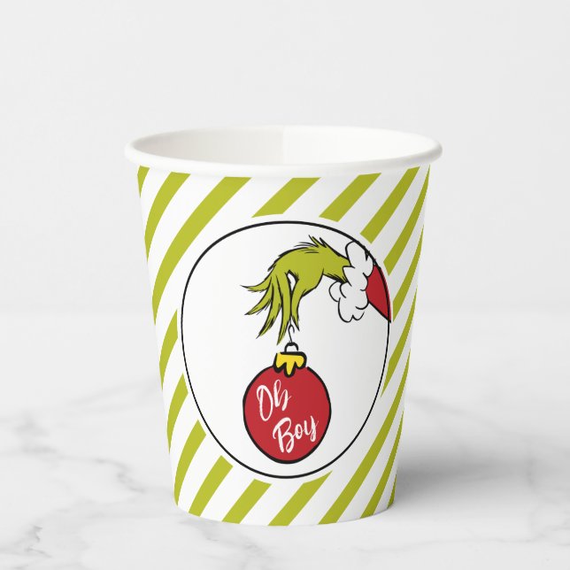 Vasos De Papel Dr. Seuss | Oh Boy Grinch Baby Shower (Izquierda)