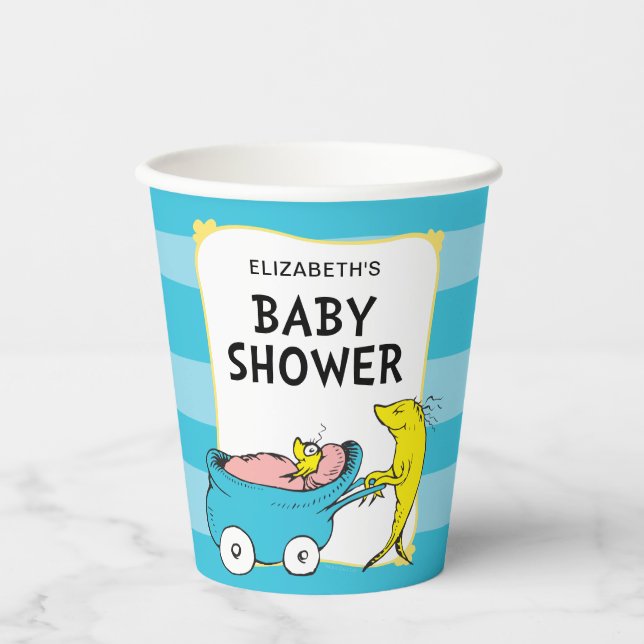 Vasos De Papel Dr. Seuss | Un pez - Boy Baby Shower (Anverso)