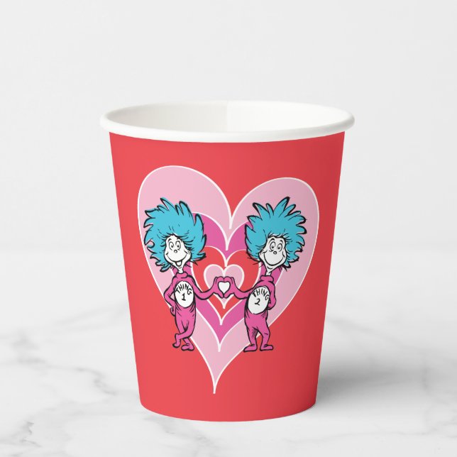 Vasos De Papel Dr. Seuss Valentine | Cosa Una Cosa Dos (Izquierda)