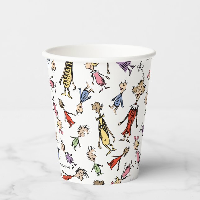 Vasos De Papel Dr. Seuss Whoville Characters Festive Pattern (Anverso)