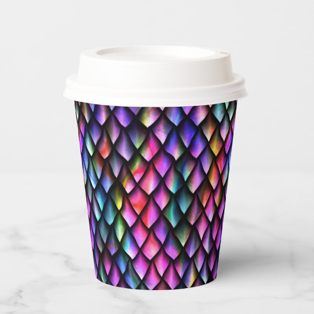 Vasos De Papel Dragón arcoiris escala las tazas de papel (Anverso)