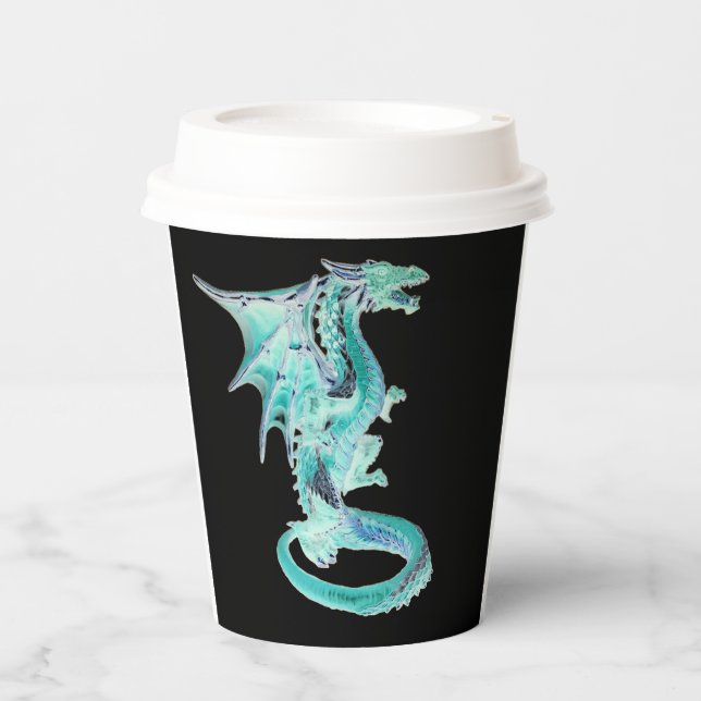 Vasos De Papel Dragón azul cielo (Anverso)