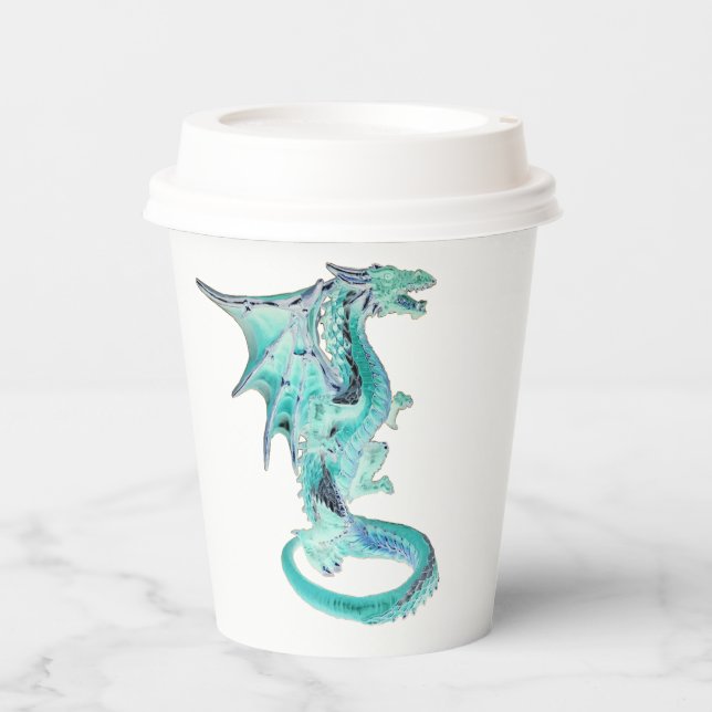 Vasos De Papel Dragón azul cielo (Anverso)