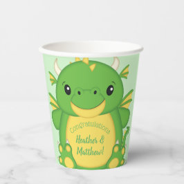 Vasos De Papel Dragon Baby Shower Green